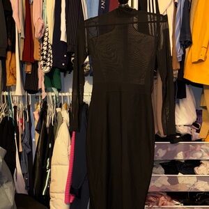 Missguided+ Black Long Sleeve Dress